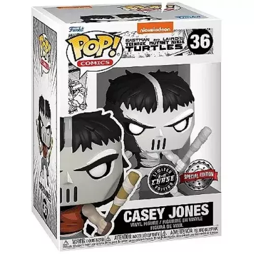 Funko Pop! Casey Jones #36 Chase Black and White Nickelodeon Eastman and Laird's Teenage Mutant Ninja Turtles Box