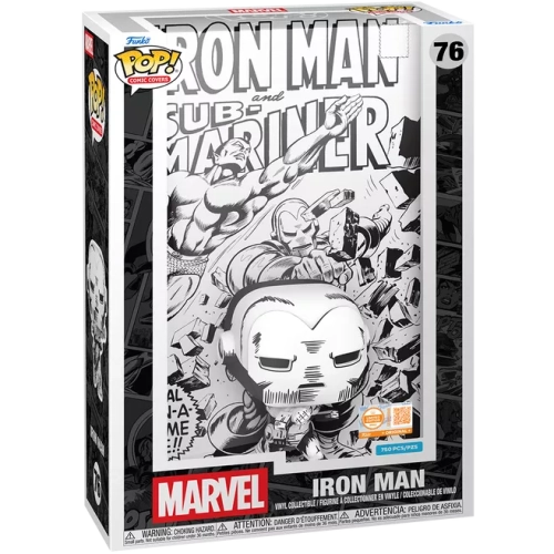 Funko Pop! Iron Man #76 Black and White Marvel Comic Covers Marvel Box