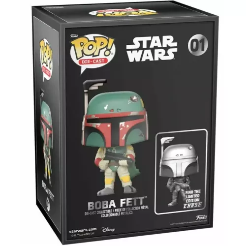 Funko Pop! Boba Fett #01 Die-cast Chase Silver Star Wars Box