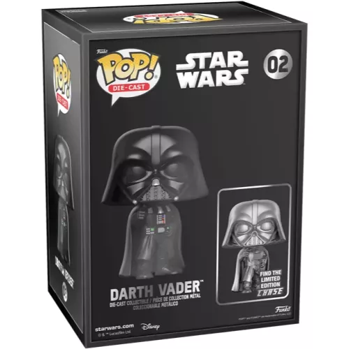 Funko Pop! Darth Vader #02 Die-cast Chase Silver Star Wars Box