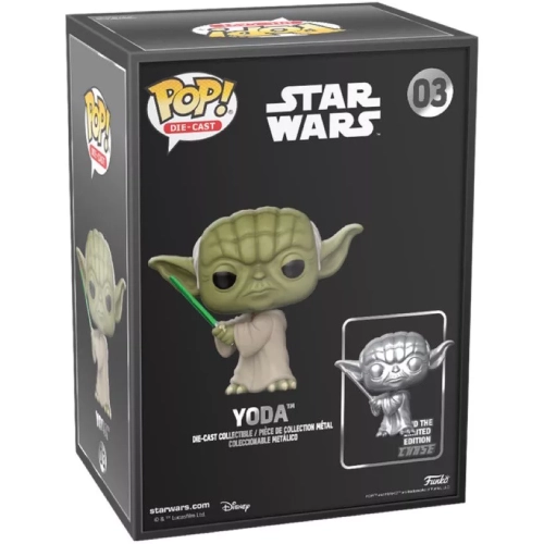 Funko Pop! Yoda #03 Die-cast Chase Silver Star Wars Box