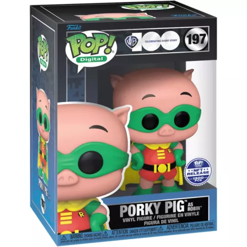 Funko Pop! Porky Pig as Robin #197 Warner Bros. 100 Celebrating Every Story Box