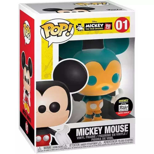 Funko Pop! Mickey Mouse #01 Orange & Teal Disney Mickey The True Original 90 Years Box