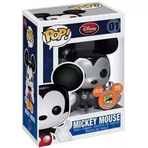Funko Pop! Mickey Mouse #01 Metallic Disney Store Vinyl Figure Box