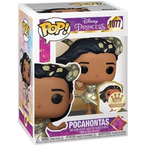 Funko Pop! Pocahontas #1077 with Leaves with Pin Gold Box