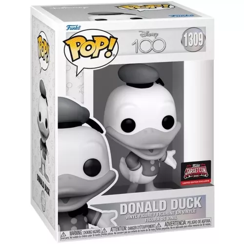 Funko Pop! Donald Duck #1309 Black and White Disney 100 Box