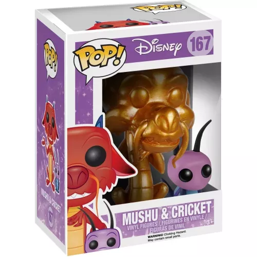 Funko Pop! Mushu & Cricket #167 Gold Disney Vinyl Figure Box