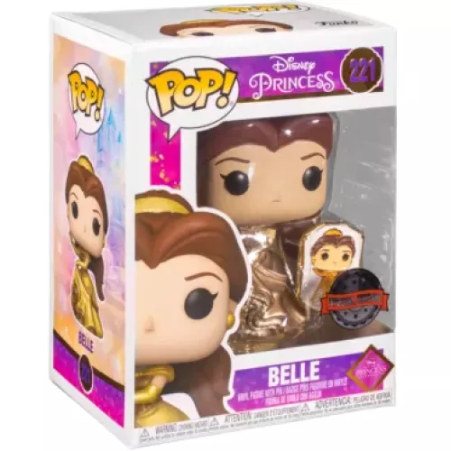 Funko Pop! Belle #221 with Pin Metallic Gold Disney Princess Box