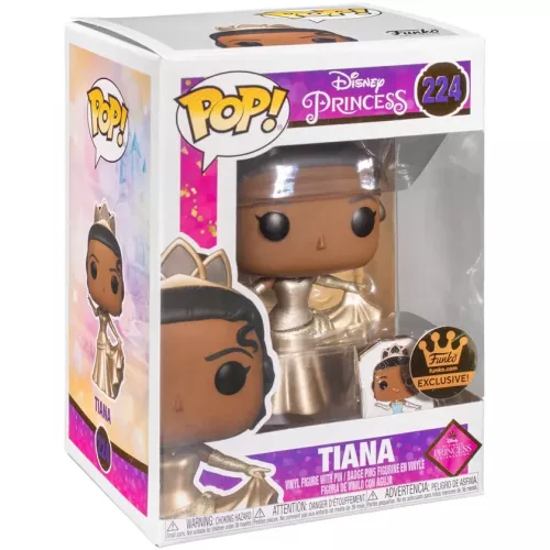 Funko Pop! Tiana #224 with Pin Metallic Gold Disney Princess Box