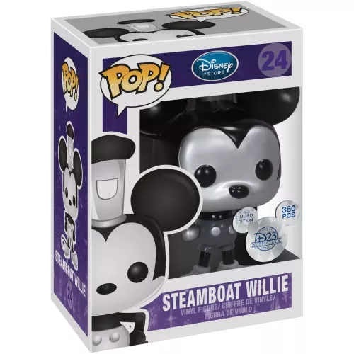 Funko Pop! Steamboat Willie #24 9 Inch Metallic Disney Store Box