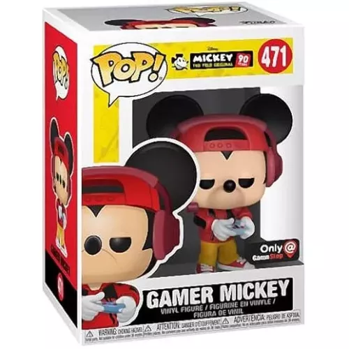 Funko Pop! Gamer Mickey #471 Red Headset Disney Mickey The True Original 90 Years Box