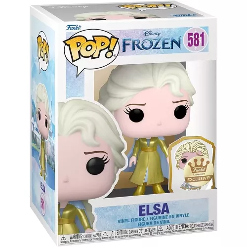 Funko Pop! Elsa #581 with Pin Metallic Gold Disney Frozen Box
