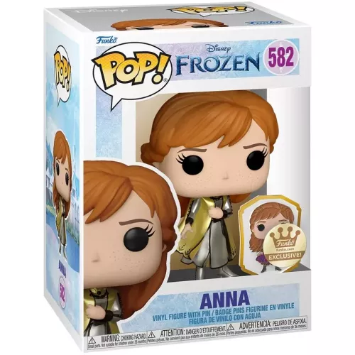 Funko Pop! Anna #582 with Pin Metallic Gold Disney Frozen Box