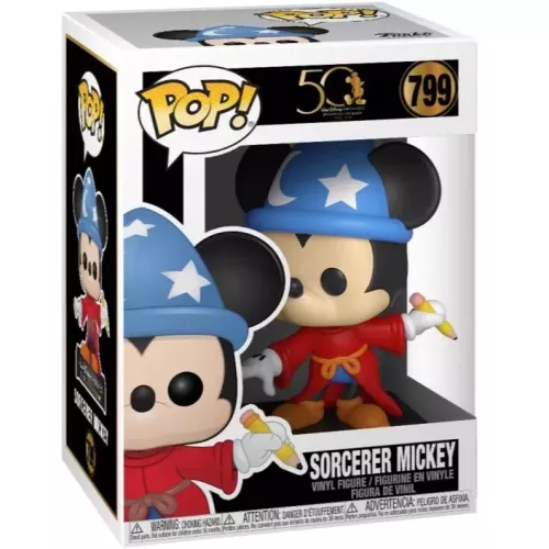 Funko Pop! Sorcerer Mickey #799 50 Walt Disney Archives Preserving the Magic 1970 - 2020 Box
