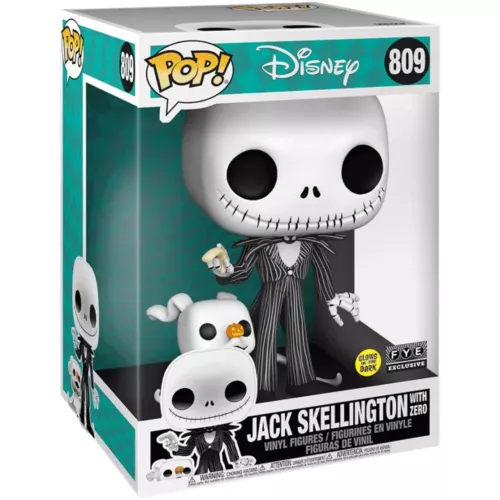 Funko Pop! Jack Skellington with Zero #809 10 Inch Glows in the Dark Box