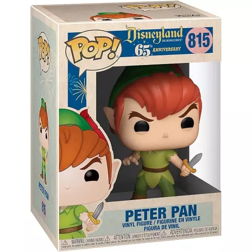 Funko Pop! Peter Pan #815 with Knife Disneyland Resort 65th Anniversary Box