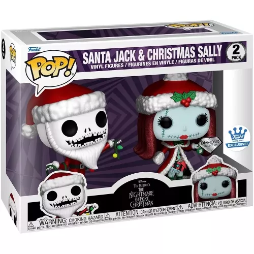 Funko Pop! Santa Jack 2 Pack Diamond Collection Disney Tim Burton's The Nightmare Before Christmas Box