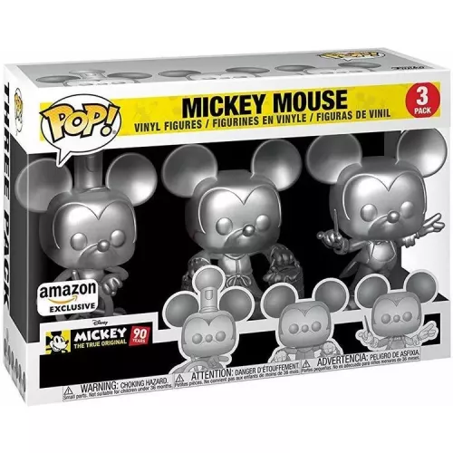 Funko Pop! Conductor Mickey 3 Pack Silver Disney Mickey The True Original 90 Years Box