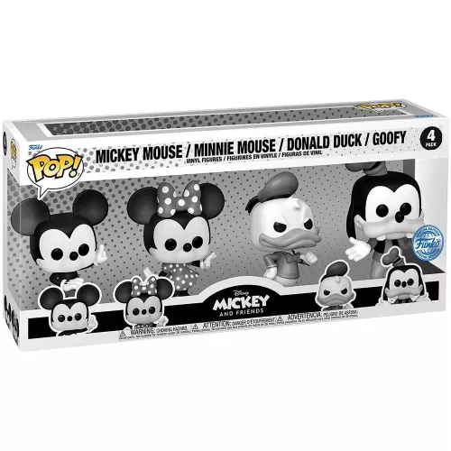 Funko Pop! Goofy 4 Pack Black and White Disney Mickey and Friends Box