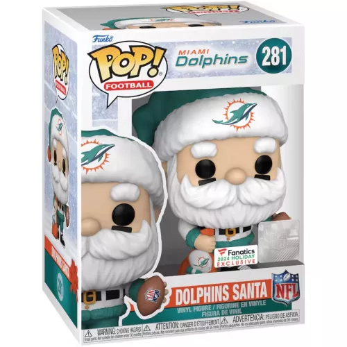 Funko Pop! Dolphins Santa #281 Miami Dolphins NFL Vinyl Figure Box