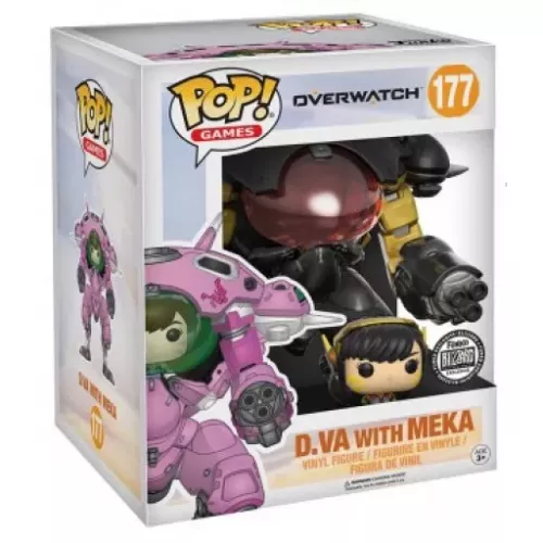 Funko Pop! D.Va with Meka #177 Carbon Fiber 6 Inch Box
