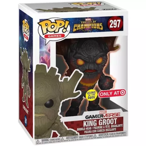 Funko Pop! King Groot #297 Glows in the Dark Marvel Contest of Champions Box