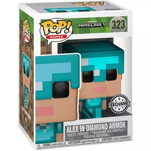 Funko Pop! Alex in Diamond Armor #323 Mojang Minecraft Box