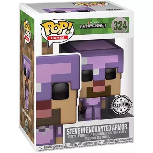 Funko Pop! Steve in Enchanted Armor #324 Mojang Minecraft Box