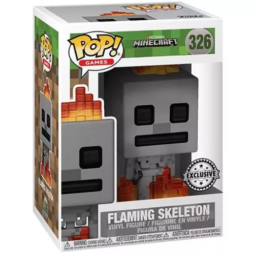 Funko Pop! Flaming Skeleton #326 Mojang Minecraft Games Box