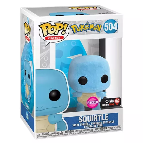 Funko Pop! Squirtle #504 Flocked Pokémon Games Vinyl Figure Box