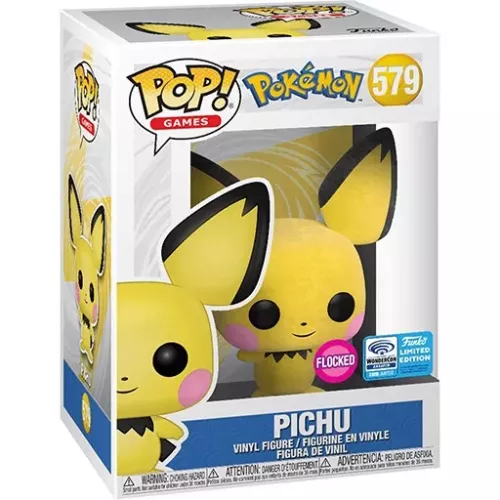 Funko Pop! Pichu #579 Flocked Pokémon Games Vinyl Figure Box