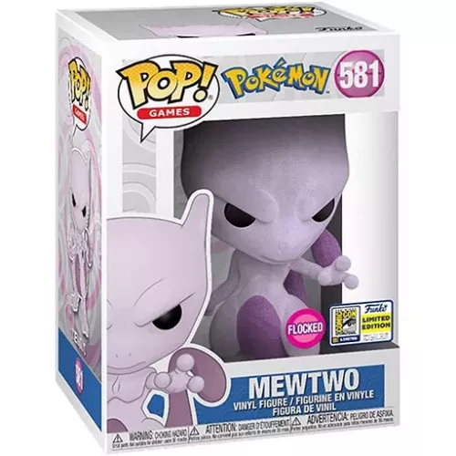 Funko Pop! Mewtwo #581 Flocked Pokémon Games Vinyl Figure Box