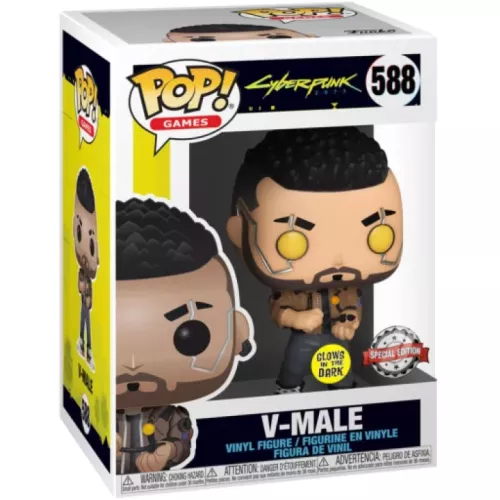 Funko Pop! V-Male #588 Glows in the Dark Cyberpunk 2077 Box