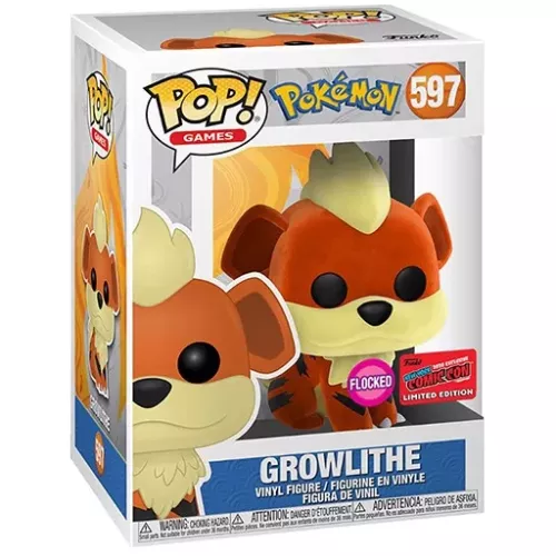 Funko Pop! Growlithe #597 Flocked Pokémon Games Vinyl Figure Box