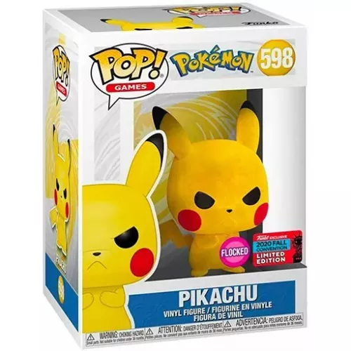 Funko Pop! Pikachu #598 Grumpy Flocked Pokémon Games Box