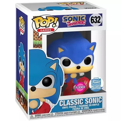Funko Pop! Classic Sonic #632 Flocked Sonic the Hedgehog Box