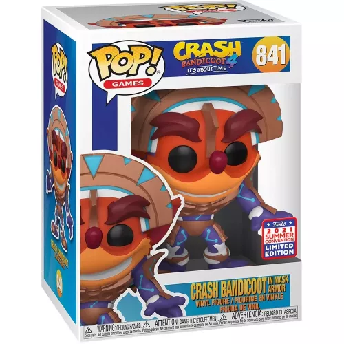 Funko Pop! Crash Bandicoot in Mask Armor #841 Crash Bandicoot 4 It's About Time Box
