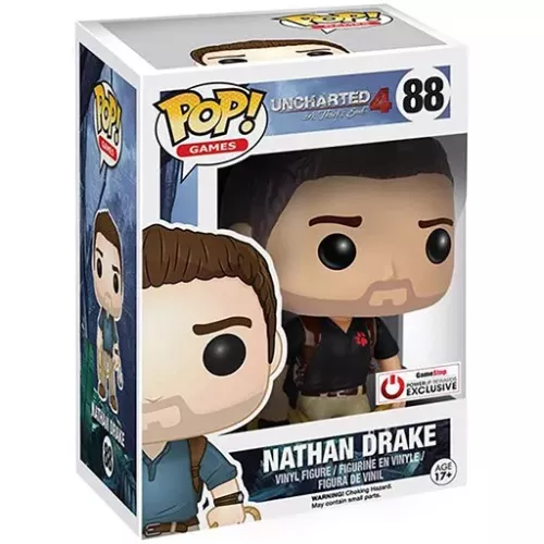 Funko Pop! Nathan Drake #88 Naughty Dog shirt Uncharted 4 A Thief's End Box