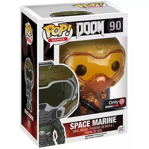 Funko Pop! Space Marine #90 Gold Doom Games Vinyl Figure Box