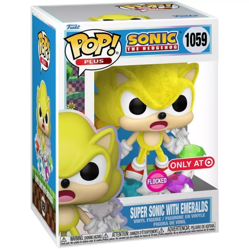 Funko Pop! Super Sonic with Emeralds #1059 Flocked PLUS Box