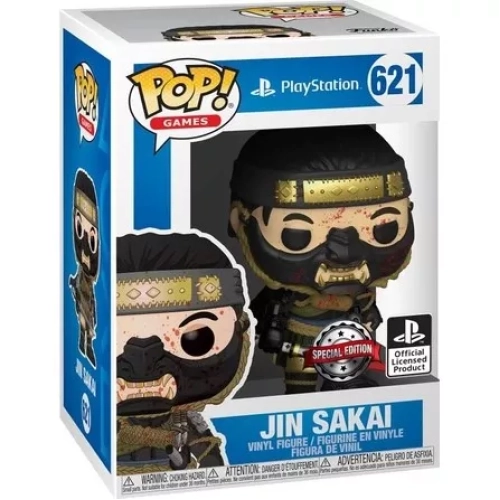 Funko Pop! Jin Sakai #621 Bloody PlayStation Games Box