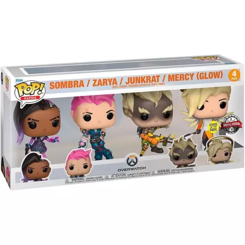 Funko Pop! Mercy 4 Pack Glows in the Dark Overwatch Box