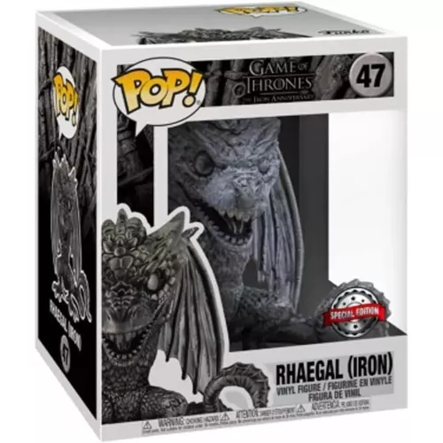 Funko Pop! Rhaegal (Iron) #47 6 Inch Game of Thrones The Iron Anniversary Box