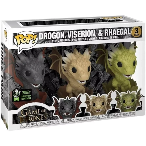 Funko Pop! Drogon 3 Pack Hatching Game of Thrones Vinyl Figure Box