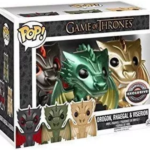 Funko Pop! Drogon 3 Pack Metallic Game of Thrones Vinyl Figure Box