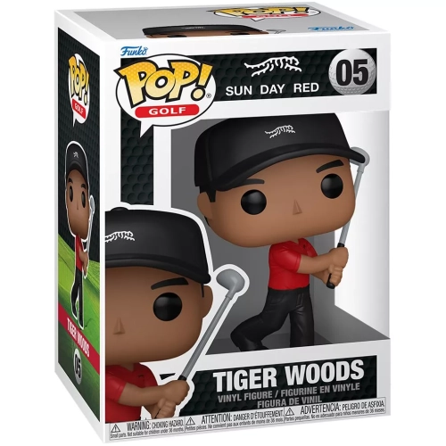 Funko Pop! Tiger Woods #05 Sun Day Red Golf Vinyl Figure Box