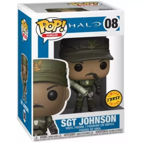 Funko Pop! Sgt Johnson #08 with Cigar Chase Halo Vinyl Figure Box