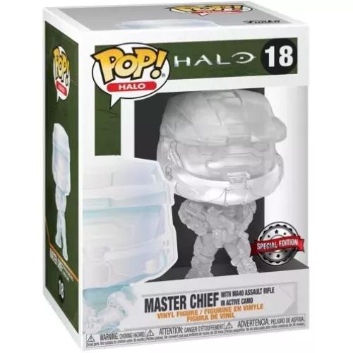 Funko Pop! Master Chief with MA40 Assault Rifle in Active Camo #18 Box
