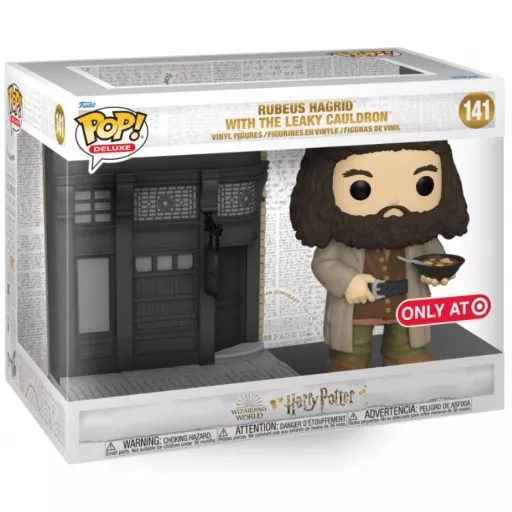 Rubeus Hagrid with The Leaky Cauldron Box