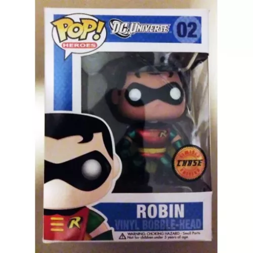 Funko Pop! Robin #02 Bobble-Head Chase Metallic DC Universe Box